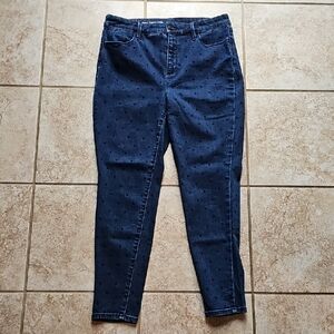 Polka Dot Jegging Blue Jeans